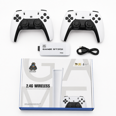 Game Stick Pro 4K Wireless Console – جهاز ألعاب 4K لاسلكي مع يدين تحكم